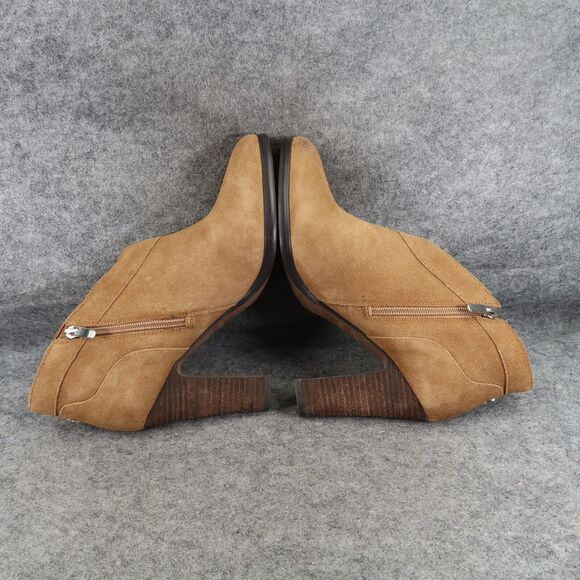 Crown Vintage Shoes Womens 9 Bootie Block Heel Fashion Western Leather Classic - Picture 11 of 16